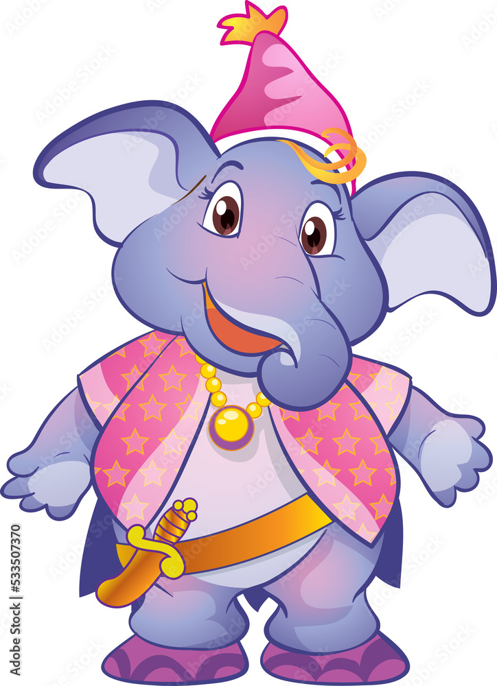 Obraz premium cute elephant mascot cartoon