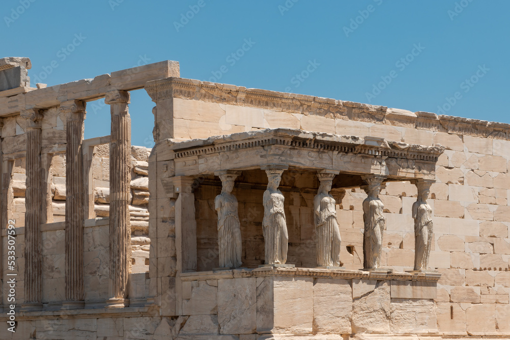 The caryatids , Erechtheion of the Acropolis, Athens