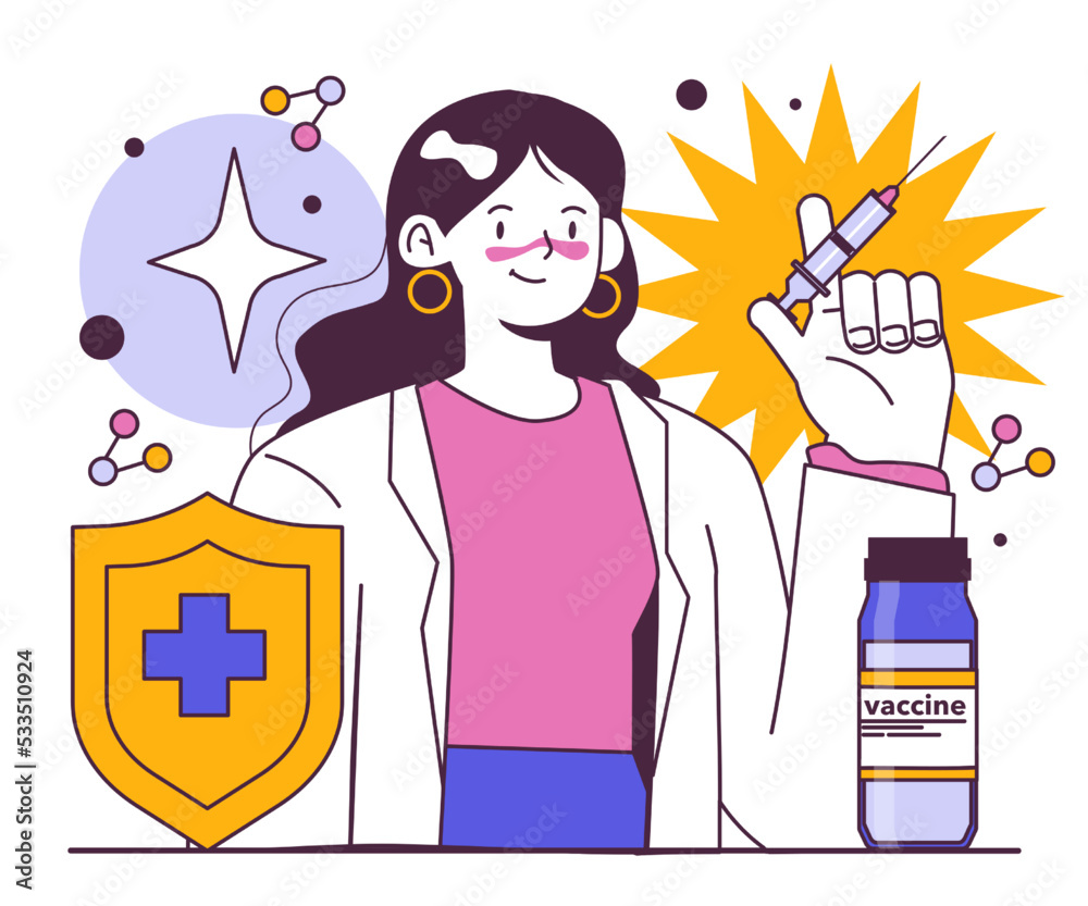 Vaccination concept. Idea of vaccine injection for protection from virus. Vaccination concept. Idea of vaccine injection for protection from virus.