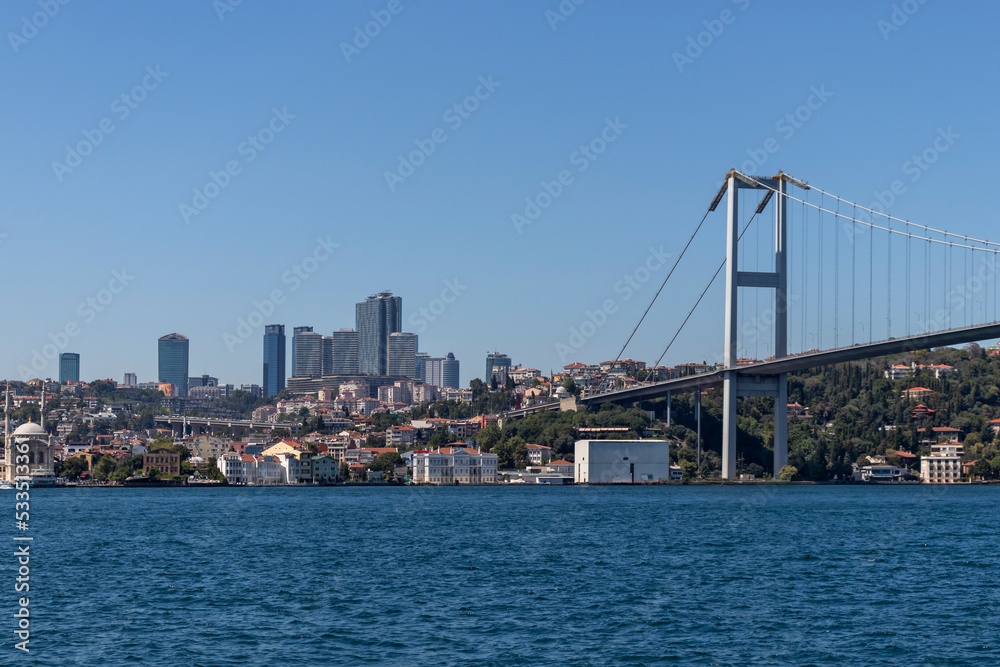 Panorama from Bosporus to city of Istanbul, Turkey Panorama from Bosporus to city of Istanbul, Turkey