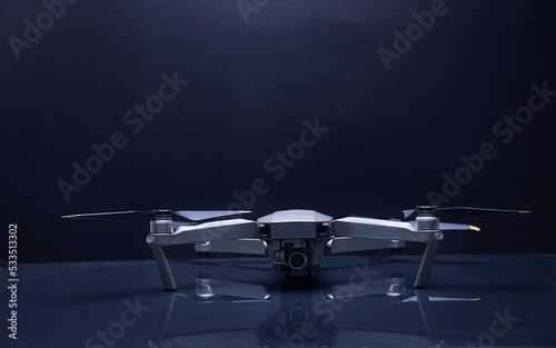 Drone in dim dark environment