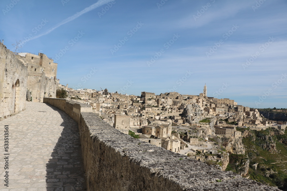 Path through Matera in Italy
