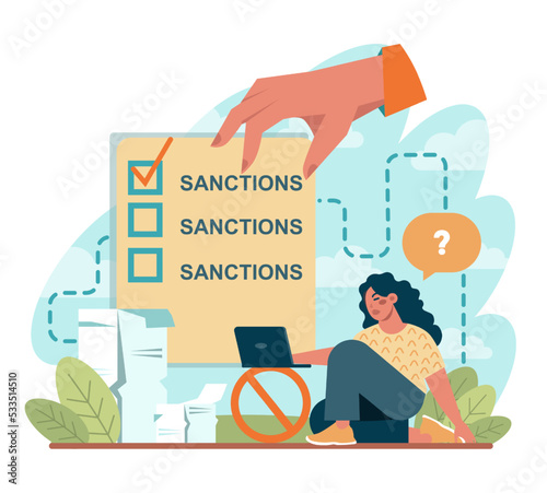 Political and economical sanctions. Global action to force a country