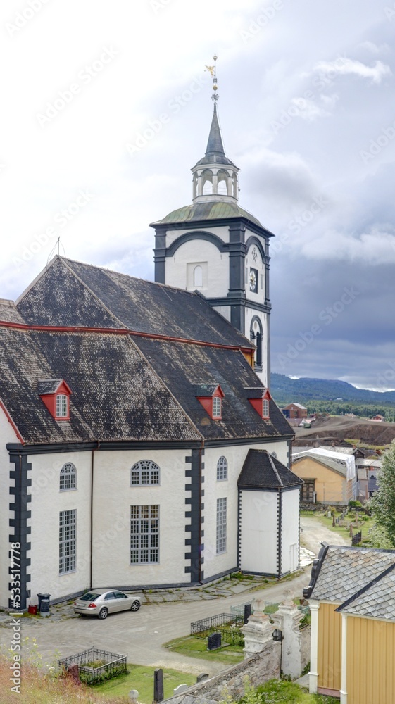 centre ville de la cité minière de Røros en Norvège, patrimoine mondial de l'UNESCO centre ville de la cité minière de Røros en Norvège, patrimoine mondial de l'UNESCO