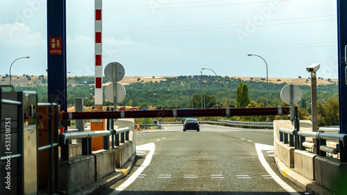 Fotografia Toll booth on highway. Spain