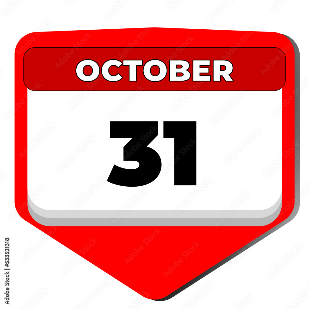 31 October vector icon calendar day. 31 date of October. Thirty first day of October. 31th date number. 31 day calendar. Thirty one date. Malaysia Independence Day, Trinidad and Tobago 31 October vector icon calendar day. 31 date of October. Thirty first day of October. 31th date number. 31 day calendar. Thirty one date. Malaysia Independence Day, Trinidad and Tobago