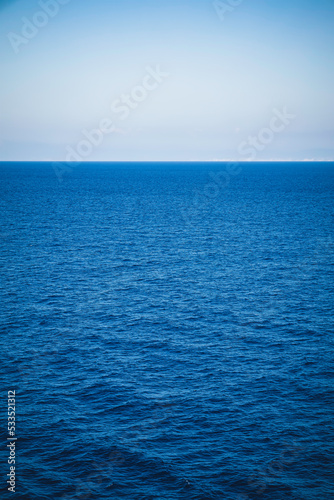 panoramic view of the blue open endless ocean