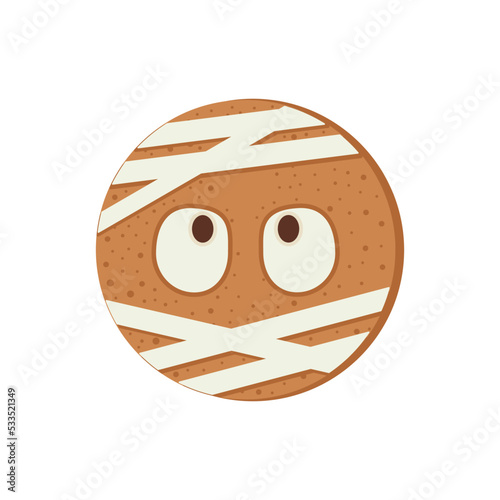 Halloween mummy cookies. Cute vector illustration.