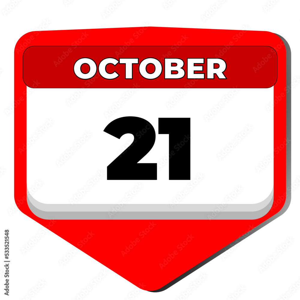 21 October vector icon calendar day. 21 date of October. Twenty first day of October. 21th date number. 21 day calendar. Twenty one date. World Senior Citizen Day, International Homeless Animals 21 October vector icon calendar day. 21 date of October. Twenty first day of October. 21th date number. 21 day calendar. Twenty one date. World Senior Citizen Day, International Homeless Animals