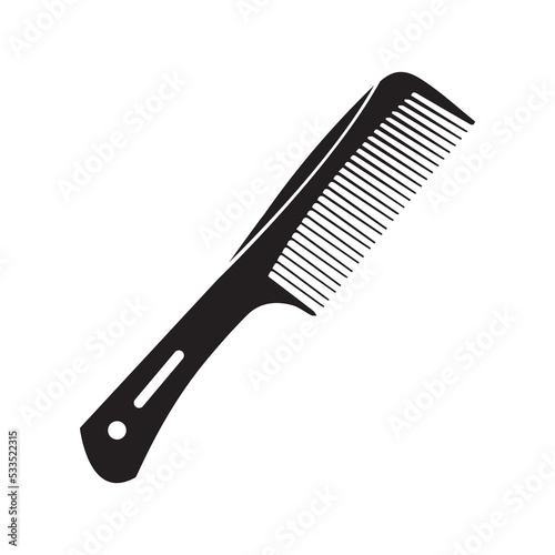 Comb cosmetic hairdresser tool icon | Black Vector illustration |