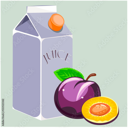 plum juice in carton box