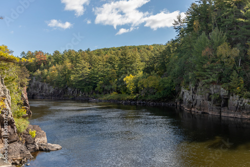 Saint Croix River National Scenic Riverway autumn views from Interstate State Park near Taylors Falls Minnesota photo