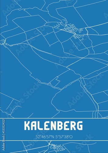 Blueprint of the map of Kalenberg located in Overijssel the Netherlands. photo