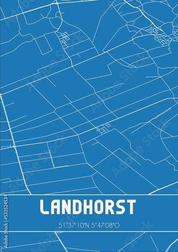 Blueprint of the map of Landhorst located in Noord-Brabant the Netherlands. photo