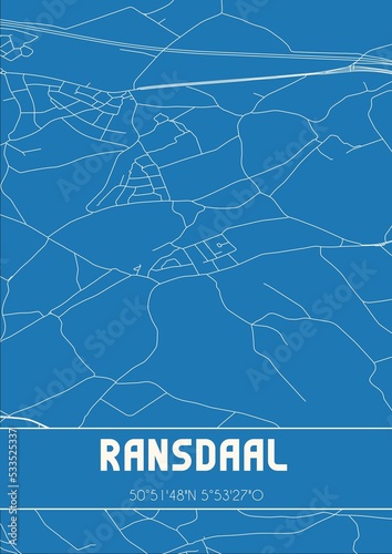 Blueprint of the map of Ransdaal located in Limburg the Netherlands. photo