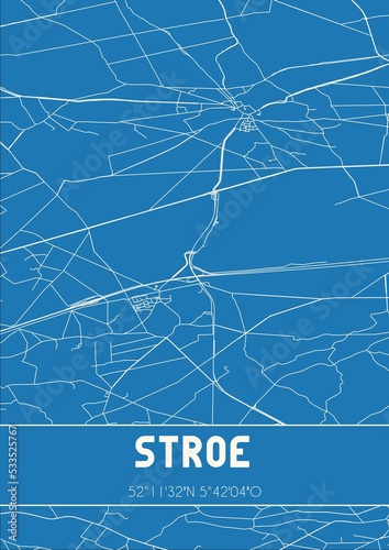 Blueprint of the map of Stroe located in Gelderland the Netherlands. photo