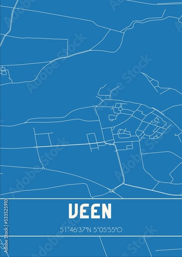 Blueprint of the map of Veen located in Noord-Brabant the Netherlands. photo