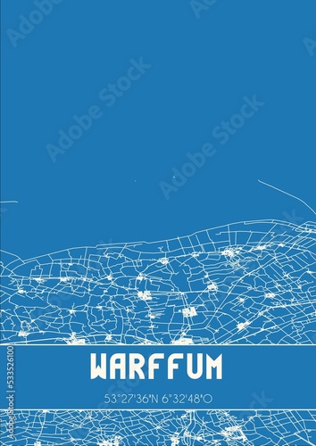 Blueprint of the map of Warffum located in Groningen the Netherlands. photo