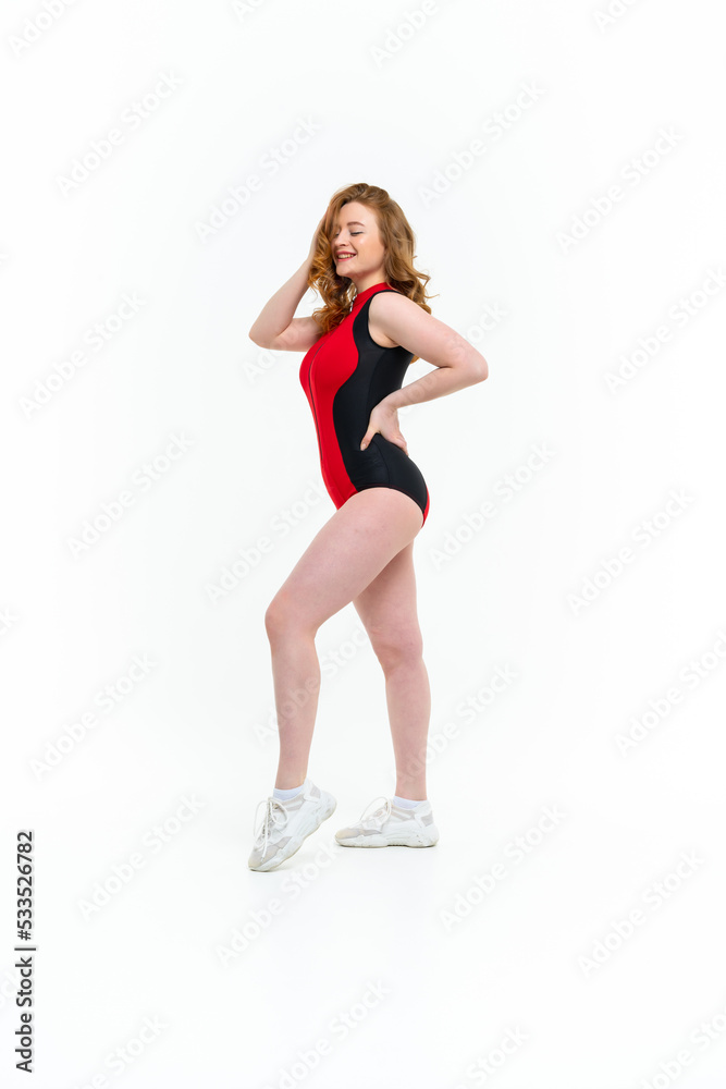 model size posing bodysuit on white background model size posing bodysuit on white background