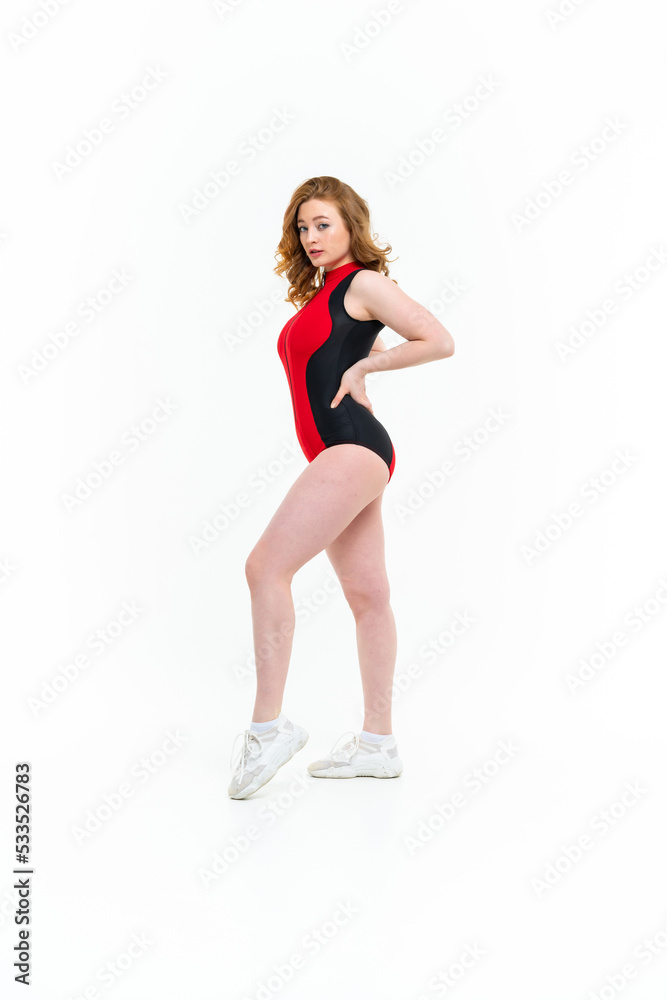 model size posing bodysuit on white background model size posing bodysuit on white background