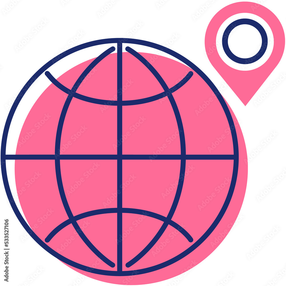 Web, website, homepage icon. Globe and earth planet flat icon. Spherical rounded object. Vector line art illustration isolated Web, website, homepage icon. Globe and earth planet flat icon. Spherical rounded object. Vector line art illustration isolated