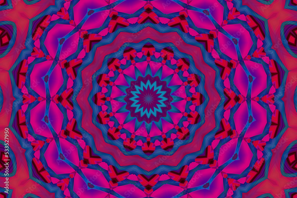 Vibrant abstract pink and purple kaleidoscope