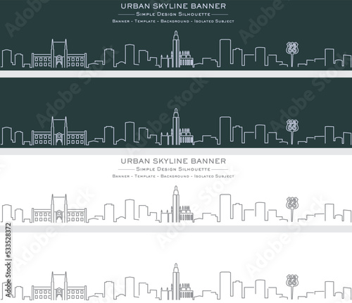 Tulsa Single Line Skyline Profile Banner