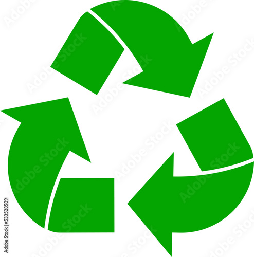 Green recycle icon.