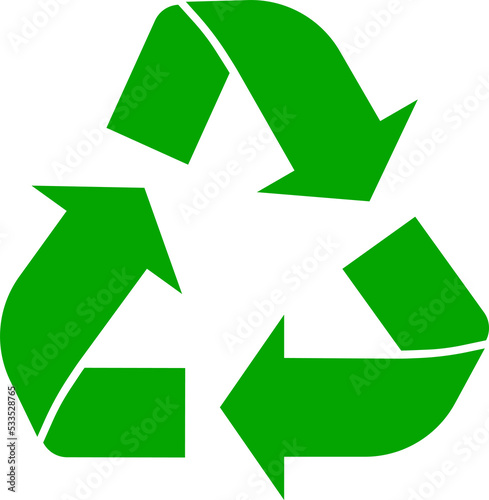 Green recycling icon.