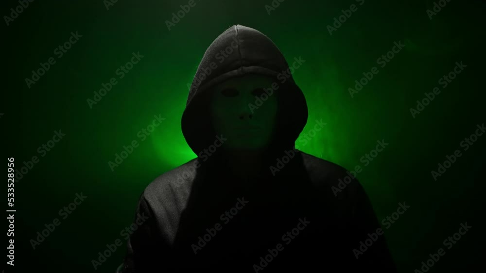 Anonymous in mask makes an announcement. Anonymous in mask makes an announcement.
