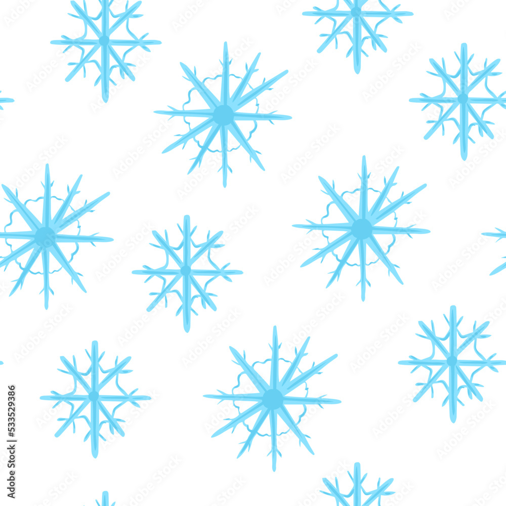 Christmas snow seamless pattern in flat style Christmas snow seamless pattern in flat style