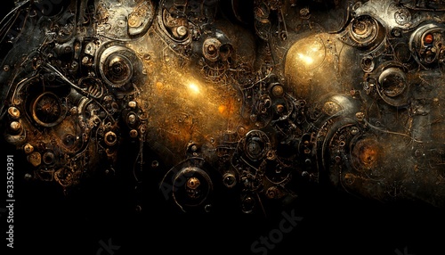 Dark sci-fi steampunk texture background design