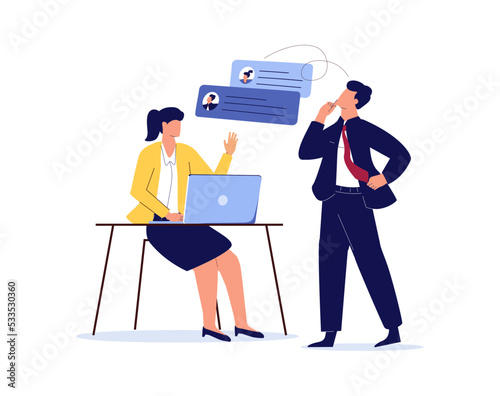 Business people working together, Flat modern vector illustration. Human resources agency isolated cartoon. Candidate