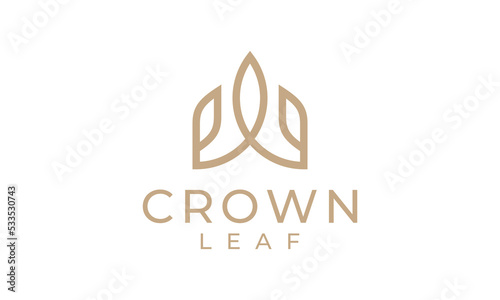 crown leaf abstract Logo design. simple creative icon vector
