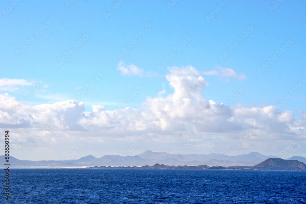 Blick von Bord auf kanarische insel