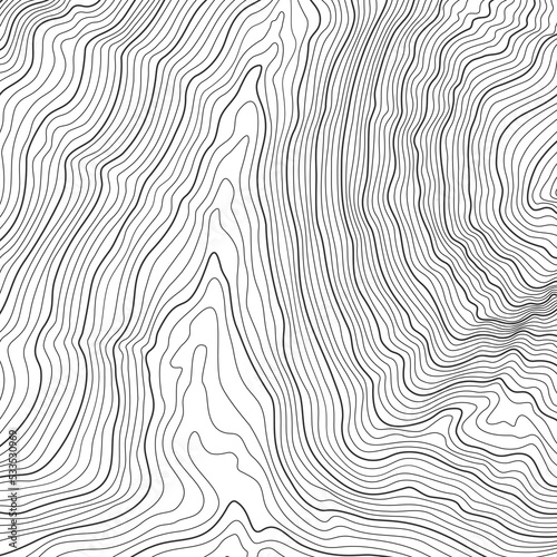 Stylized height of the topographic contour map in contours. Abstract background. Digital copy earth space. Concept of a conditional geography scheme and the terrain path. 1:1 size. Vector illustration