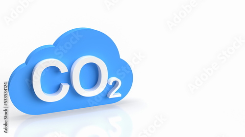 The co2 and cloud for eco or ecology concept 3d rendering