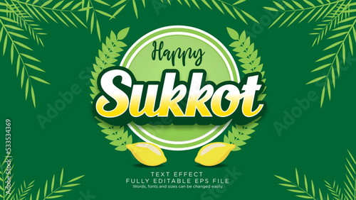 Happy Sukkot Celebration Text Effect Font Type