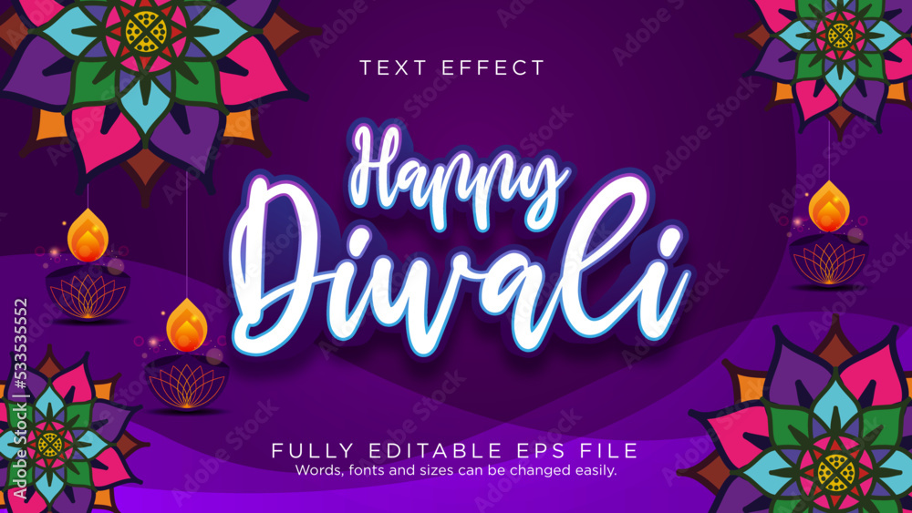 Happy Diwali Celebration The Indian Festival Text Effect Font Type