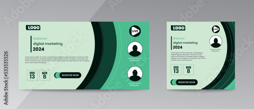 modern design template of a webinar event - Business Conference live webinar banner invitation and social media post template. Business webinar invitation design. Colorful Template