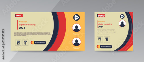 modern design template of a webinar event - Business Conference live webinar banner invitation and social media post template. Business webinar invitation design. Colorful Template