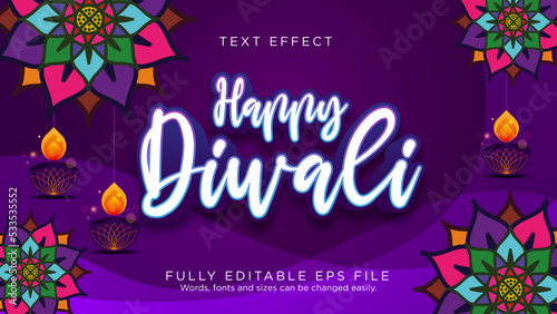 Happy Diwali Celebration The Indian Festival Text Effect Font Type