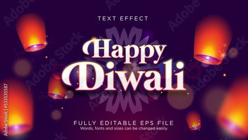 Happy Diwali Celebration The Indian Festival Text Effect Font Type Template