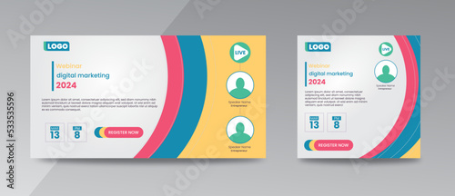 modern design template of a webinar event - Business Conference live webinar banner invitation and social media post template. Business webinar invitation design. Colorful Template