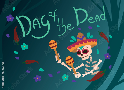 Banner for celebration of Mexico's Day of the Dead (El Dia de Muertos)