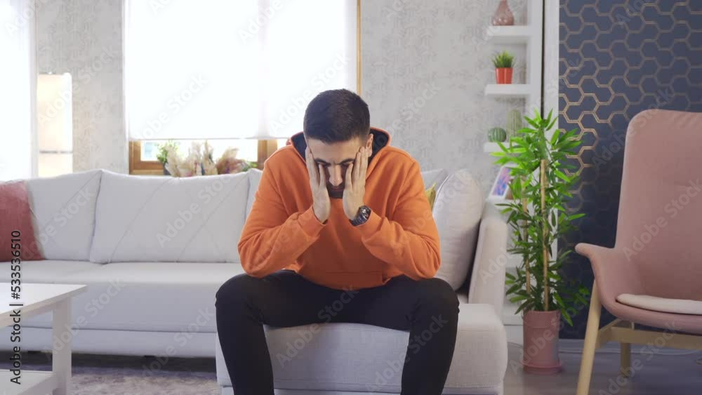 The young man is angry. Hysterics.
The man at home is angry and mutters to himself.

