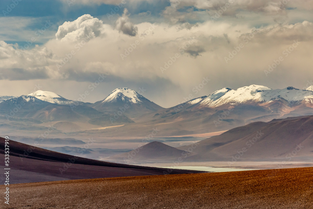 Atacama desert, volcanic arid landscape in Northern Chile, South America