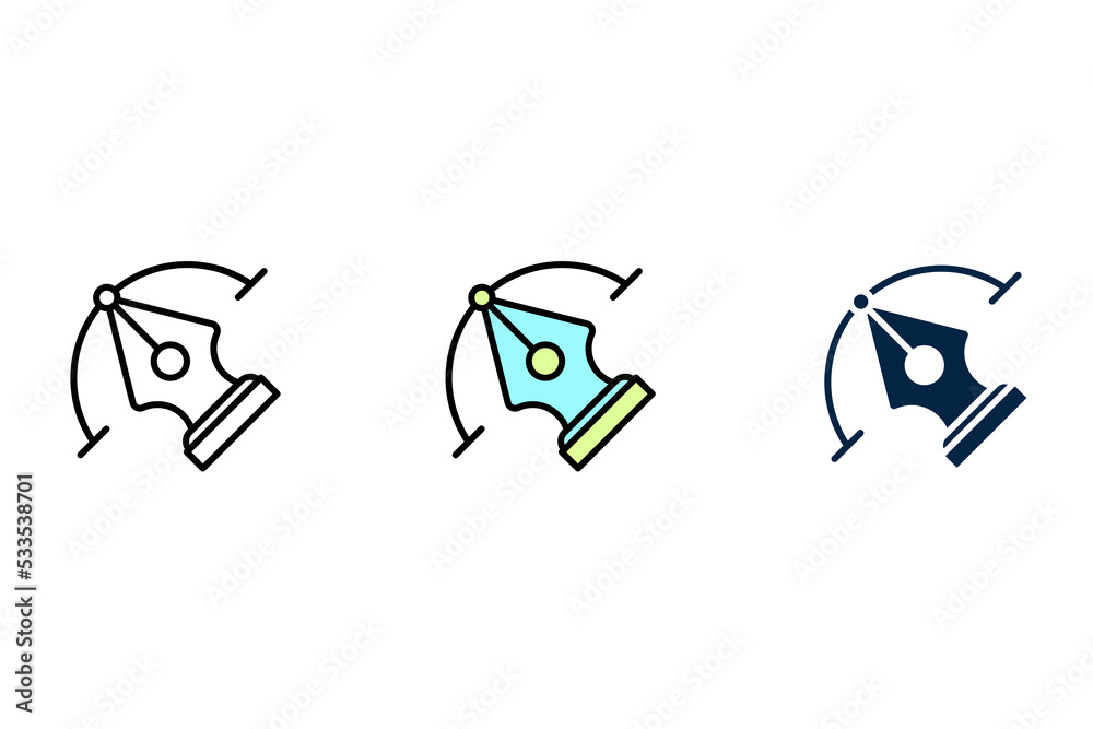 Pen tool cursor line icon. Simple element illustration. Pen tool cursor concept outline symbol design. Pen tool cursor line icon. Simple element illustration. Pen tool cursor concept outline symbol design.