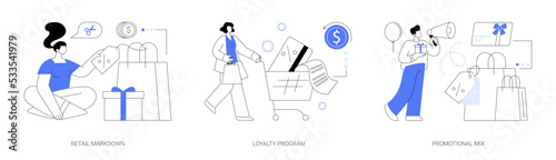 Customer attraction abstract concept vector illustrations.