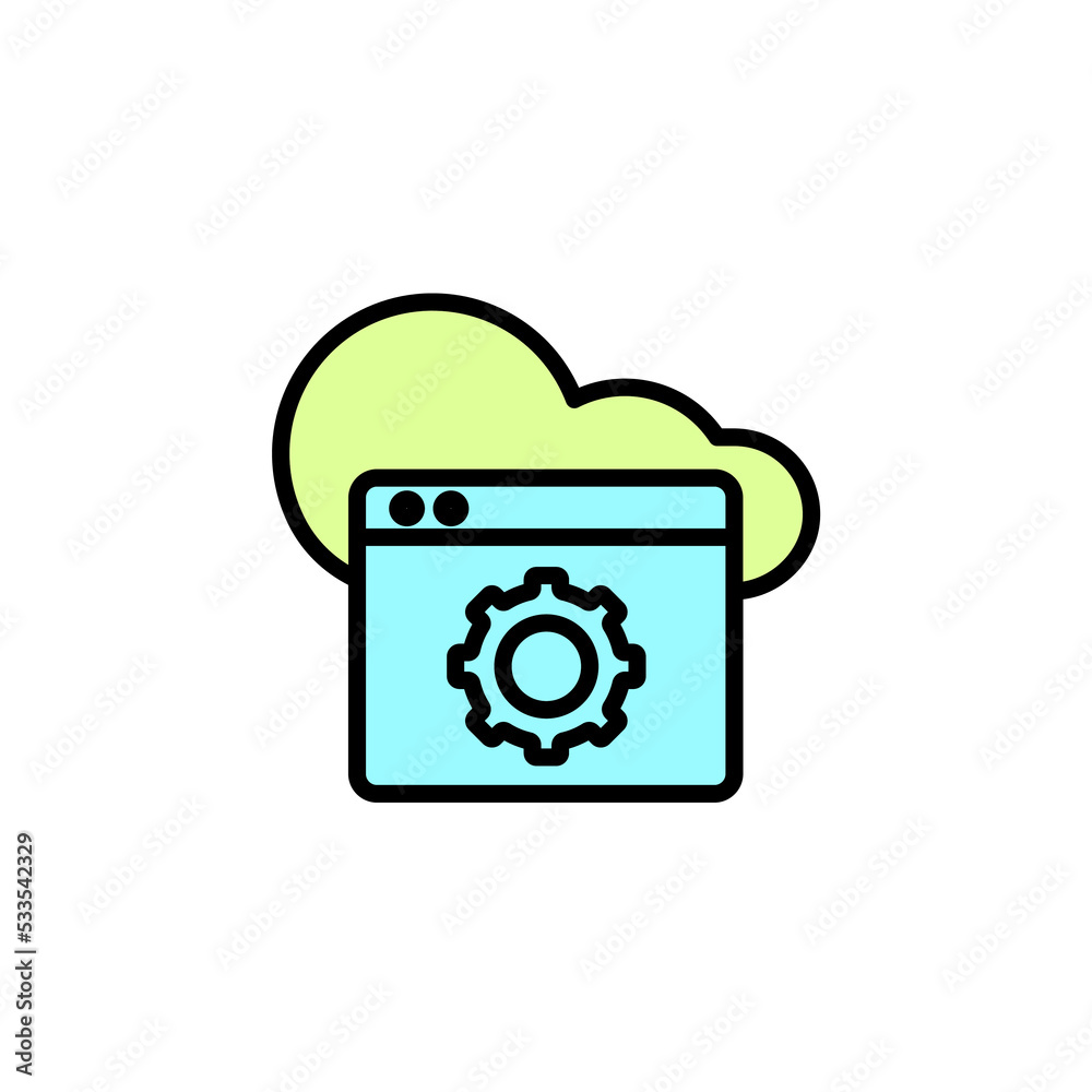 Cloud service and network icon. Simple element illustration. Cloud service and network concept outline symbol design. Cloud service and network icon. Simple element illustration. Cloud service and network concept outline symbol design.